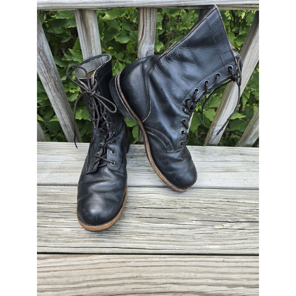 Vintage‎ 1960s BF Goodrich 7-66 Black Military Combat Boots Sz 9W Slip knot